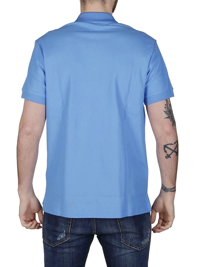 Shop Burberry Monogram Piqué Polo Shirt In Blue