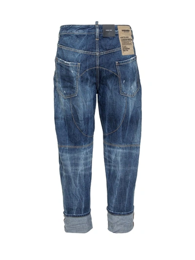 Shop Dsquared2 Combat Distressed Cropped Jeans In Blue