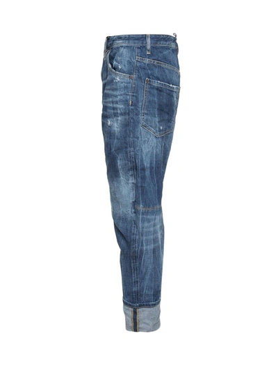 Shop Dsquared2 Combat Distressed Cropped Jeans In Blue