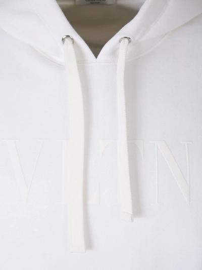 Shop Valentino Vltn Print Hoodie In White