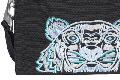 Shop Kenzo Tiger Embroidered Clutch Bag In Black