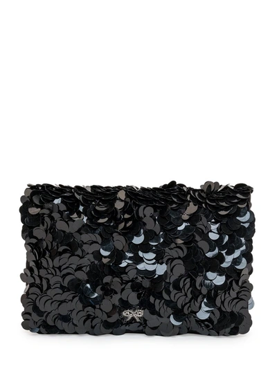 Shop Anya Hindmarch Walkers Embellished Clutch Bag In Black