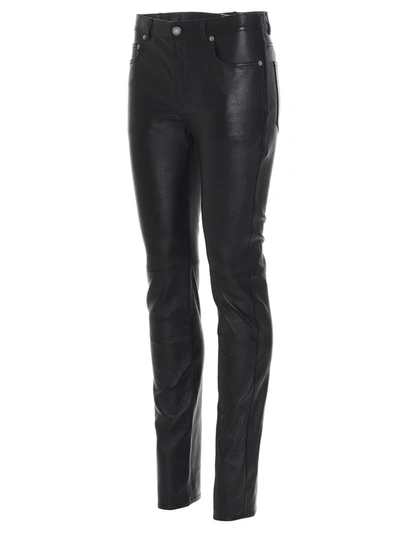 Shop Saint Laurent Skinny Leg Pants In Black