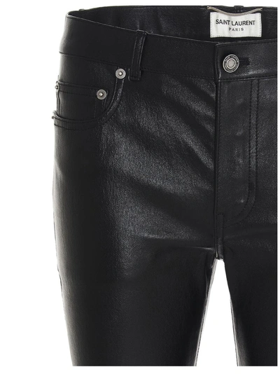 Shop Saint Laurent Skinny Leg Pants In Black