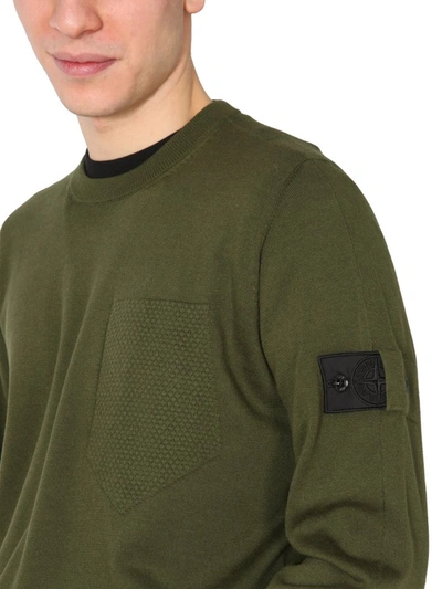 Shop Stone Island Shadow Project Logo Patch Jumper In Green