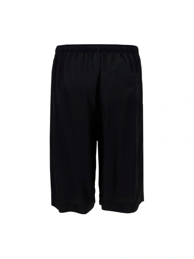 Shop Balenciaga Logo Patch Elasticated Waist Shorts In Black