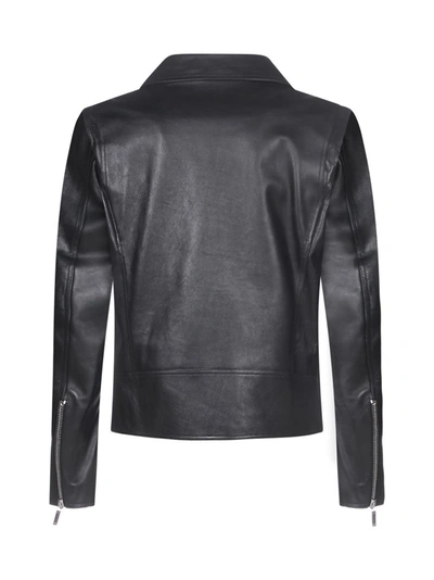 Shop Dior Homme Saddle Pocket Leather Jacket In Black