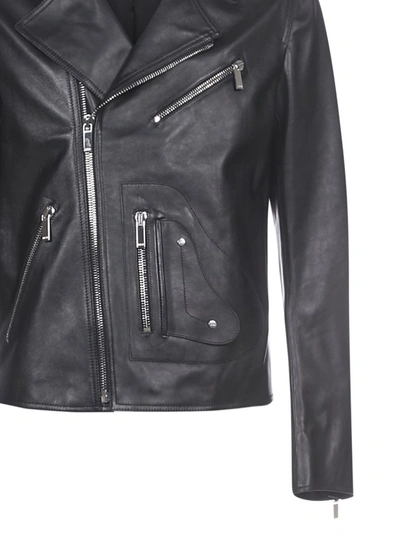 Shop Dior Homme Saddle Pocket Leather Jacket In Black