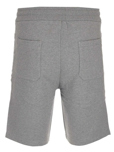 Shop Balmain Drawstring Bermuda Shorts In Grey