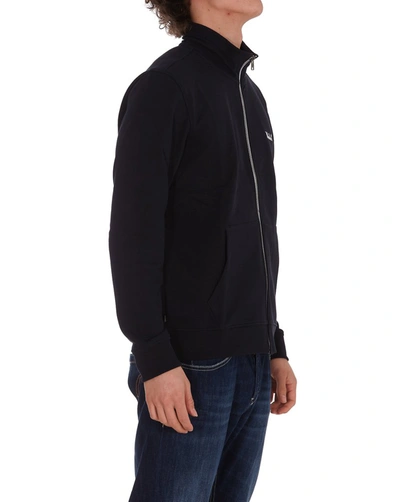 Shop Woolrich Essential Logo Embroidered Track Sweater In Navy