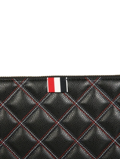 Shop Thom Browne Quilted Document Holder In Black
