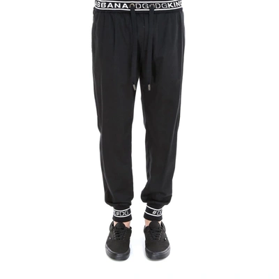 Shop Dolce & Gabbana Logo Sports Pants In Black