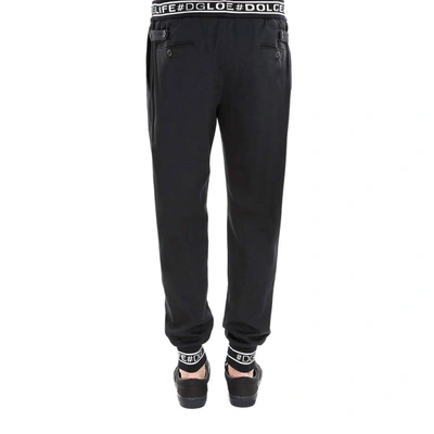 Shop Dolce & Gabbana Logo Sports Pants In Black