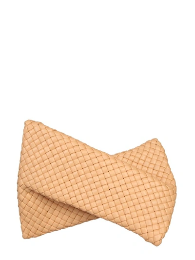 Shop Bottega Veneta Bv Crisscross Clutch Bag In Beige