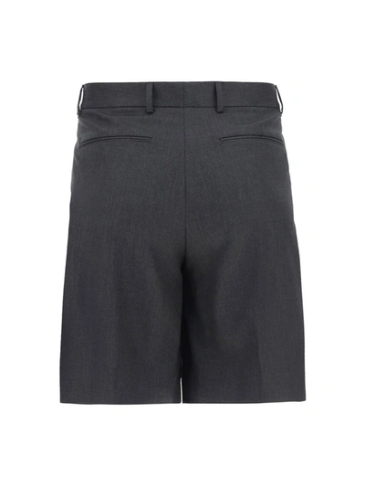 Shop Valentino Side Stripe Bermuda Shorts In Grey