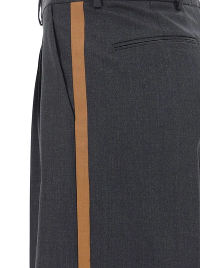 Shop Valentino Side Stripe Bermuda Shorts In Grey