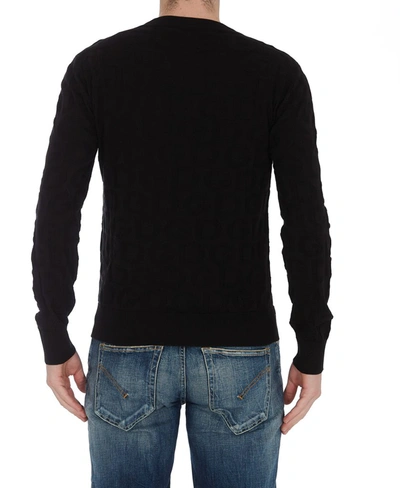 Shop Dolce & Gabbana Logo Motif Jacquard Sweater In Black