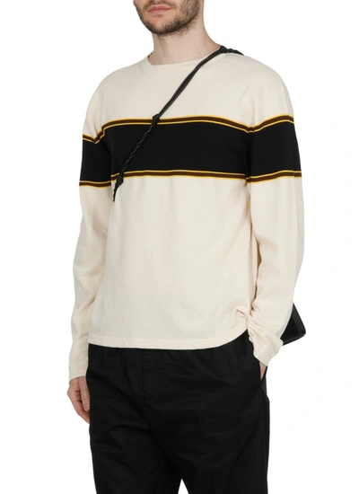 Shop Jil Sander Striped Knit Jumper In White