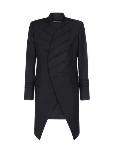 Shop Dior Homme Long Officer Jacket In Black