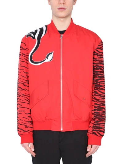 Shop Kenzo X Kansaiyamamoto Mountain Lion Bomber Jacket In Red