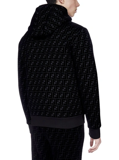 Shop Fendi Ff Motif Hooded Jacket In Black