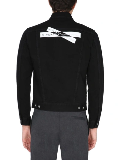 Shop Givenchy Buttoned Denim Jacket In Black