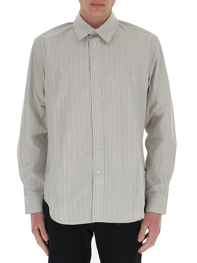 Shop Martine Rose Striped Classic Collar Shirt In Grey