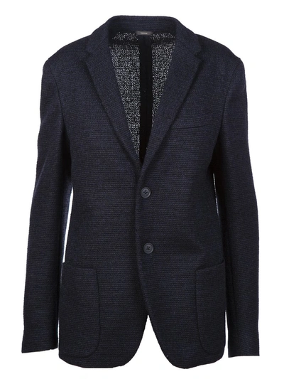 Shop Fendi Deconstructed Blazer In Navy