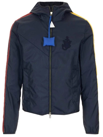 Shop Moncler Genius Moncler X Jw Anderson Logo Embroidered Jacket In Blue