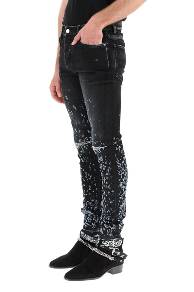 Shop Amiri Mx1 Mid Rise Skinny Leg Jeans In Black
