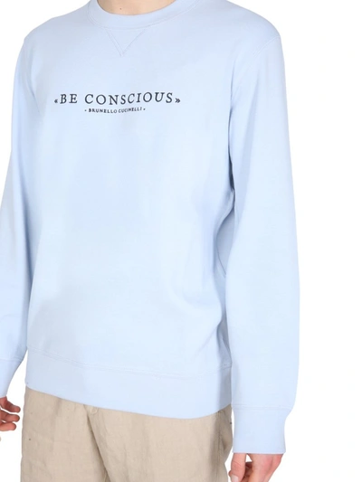 Shop Brunello Cucinelli Be Conscious Sweatshirt In Blue