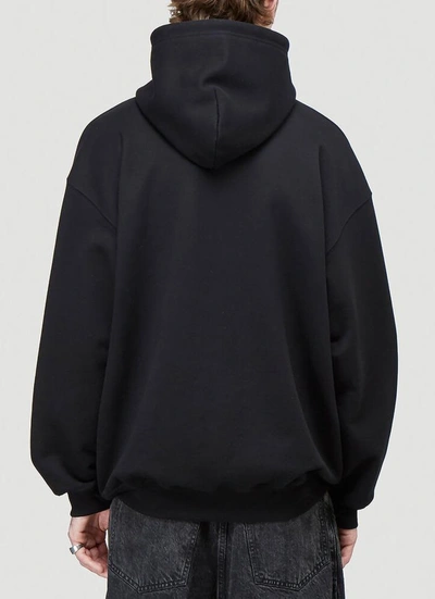 Shop Balenciaga Copyright Logo Print Hoodie In Black