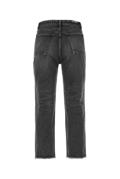 Shop Balenciaga Raw Hem Jeans In Grey