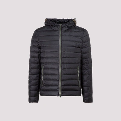 Shop Herno Padded Contrast Zip Jacket In Black