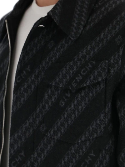 Shop Givenchy Logo Print Jacket In Multi