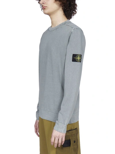 Shop Stone Island Logo Patch Knit Jumper In Green