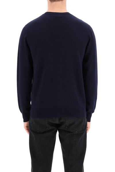 Shop Apc A.p.c. Eponymous Sweater In Navy