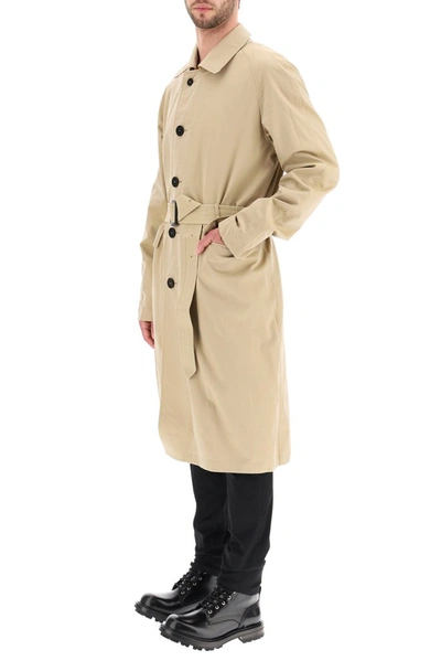 Shop Burberry Checked Reversible Trench Coat In Beige