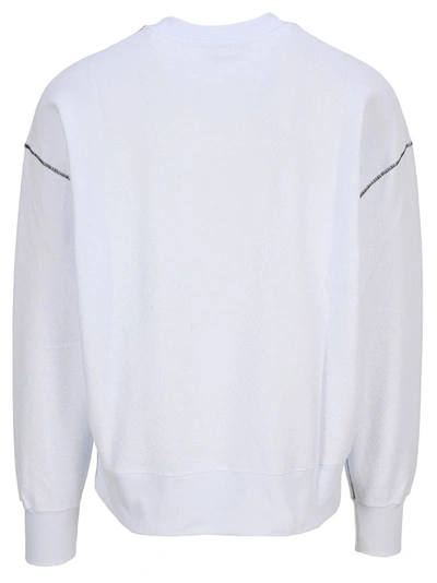 Shop Msgm Logo Embroidered Sweatshirt In White