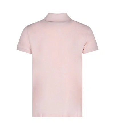 Shop Saint Laurent Monogram Logo Polo Shirt In Pink