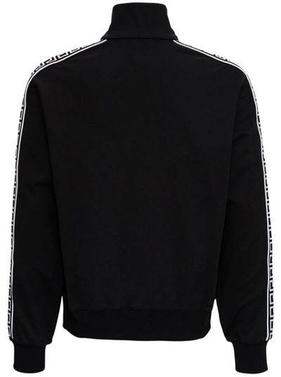 Shop Versace Motif Print Zip In Black