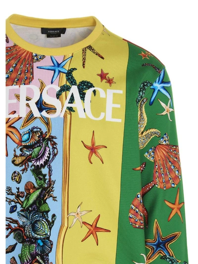 Shop Versace Logo Graphic Print Sweatshirt In Multi