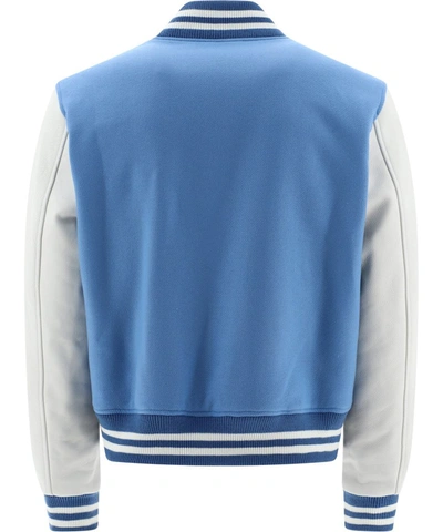 Shop Amiri Varsity Bomber Jacket In Blue