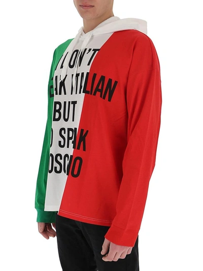 Shop Moschino Italian Printed Hoodie In Multi