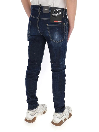 Shop Dsquared2 X Ibrahimović Icon Distressed Jeans In Blue