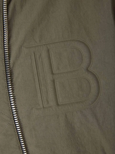 Shop Balmain Logo Embossed Reversible Bomber Jacket In Multi