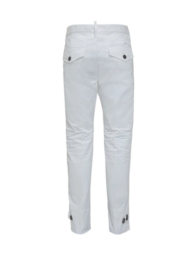 Shop Dsquared2 Logo Patch Chino Pants In White