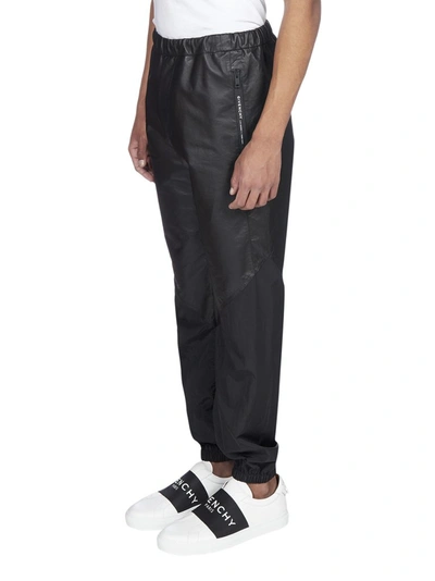 Shop Givenchy Logo Detail Leather Pants In Black