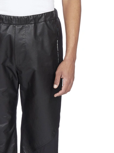 Shop Givenchy Logo Detail Leather Pants In Black