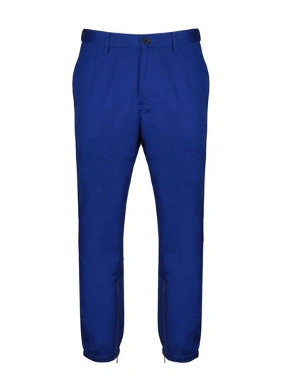 Shop Gucci Side Striped Trousers In Blue